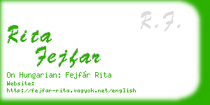 rita fejfar business card